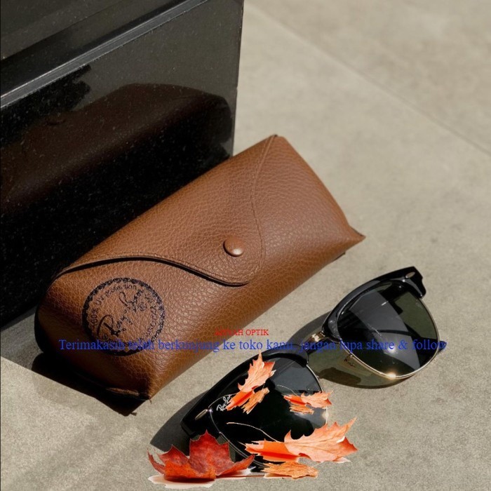 (COD) Kacamata Rayban Clubmaster 3016 Black Gold Glossy Acetate