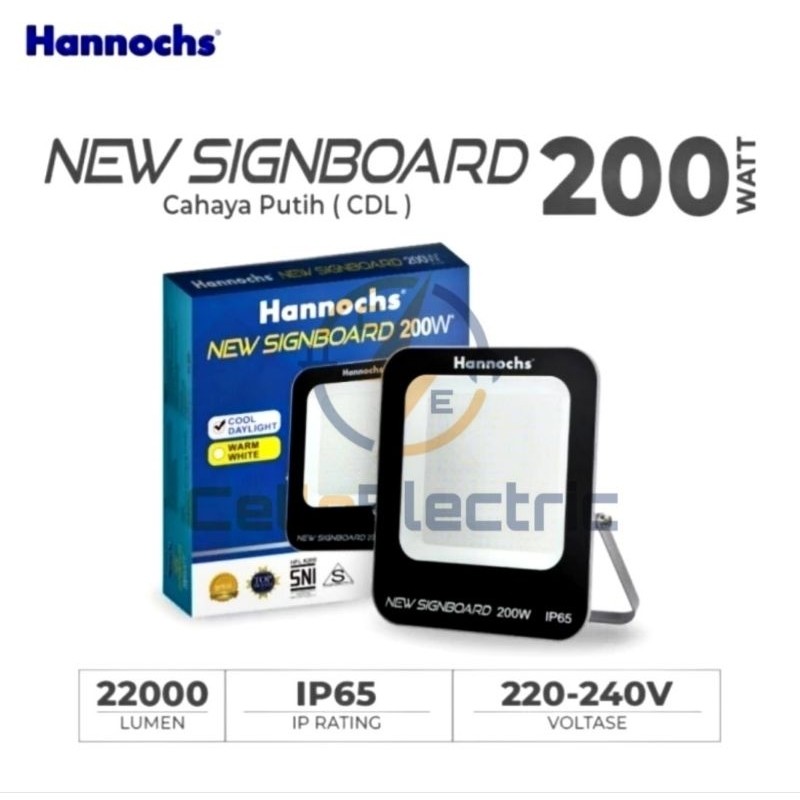Led Sorot Hannochs New SignBoard 100w 150w 200w - Lampu Sorot Flood Light Hannochs Sign Board