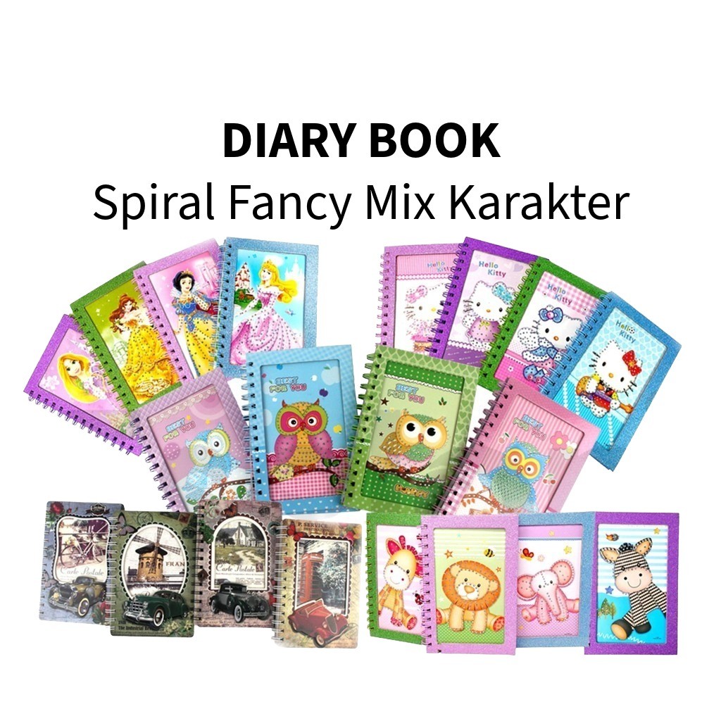 

❤️️Notebook Spiral Random / Diary Spiral MIX Karakter / Note book spiral Lucu❤️️
