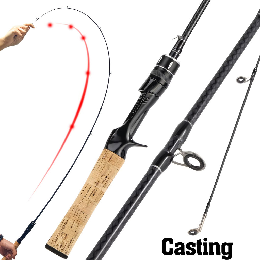 FISHING Joran UL carbon 168M/1.8M/1.98M lentur 3-6Lbs carbon padat/Joran ultralight UL  3-6lb fiber 