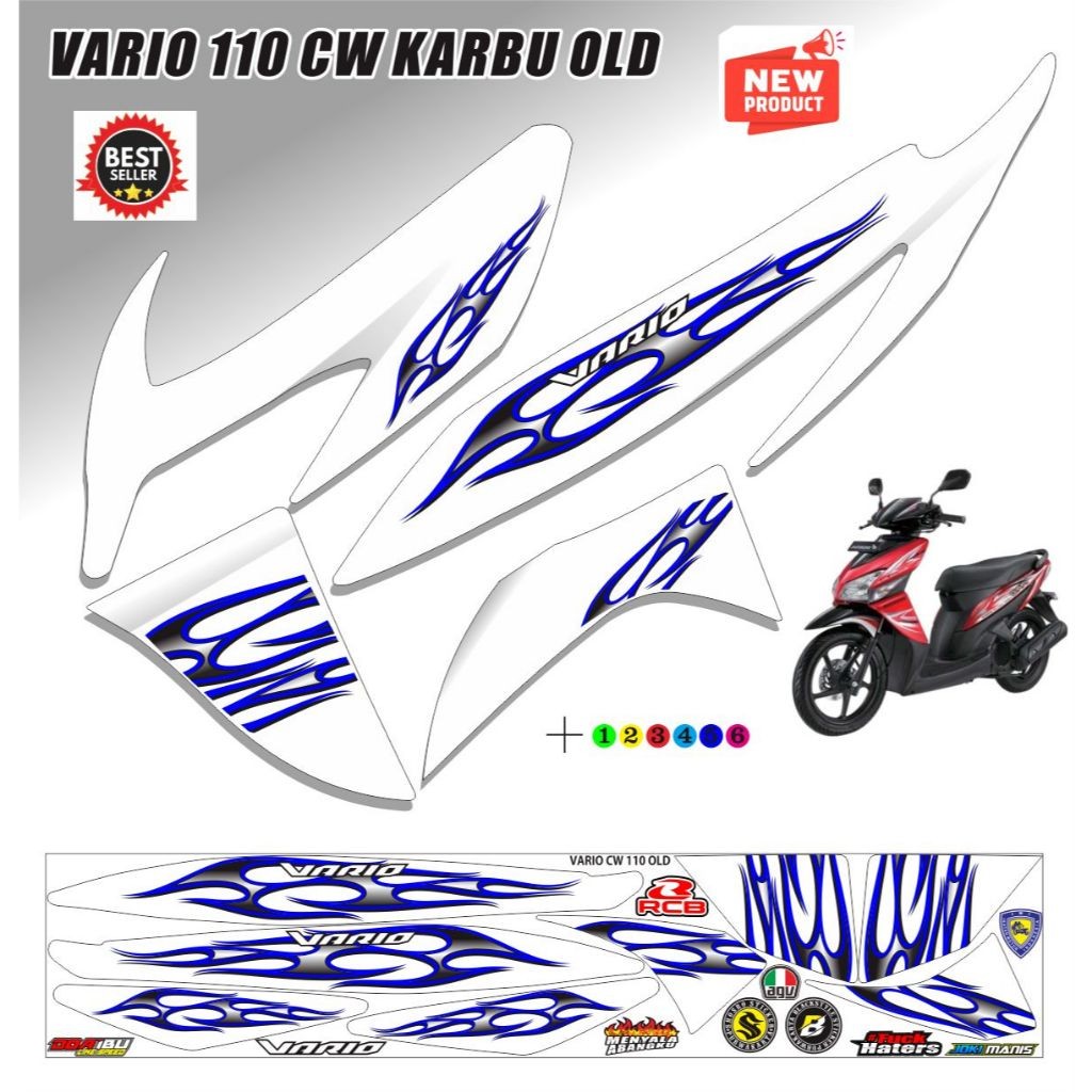 STIKER MOTOR VARIO OLD 110 / STRIPING DECAL VARIO CW STICKER