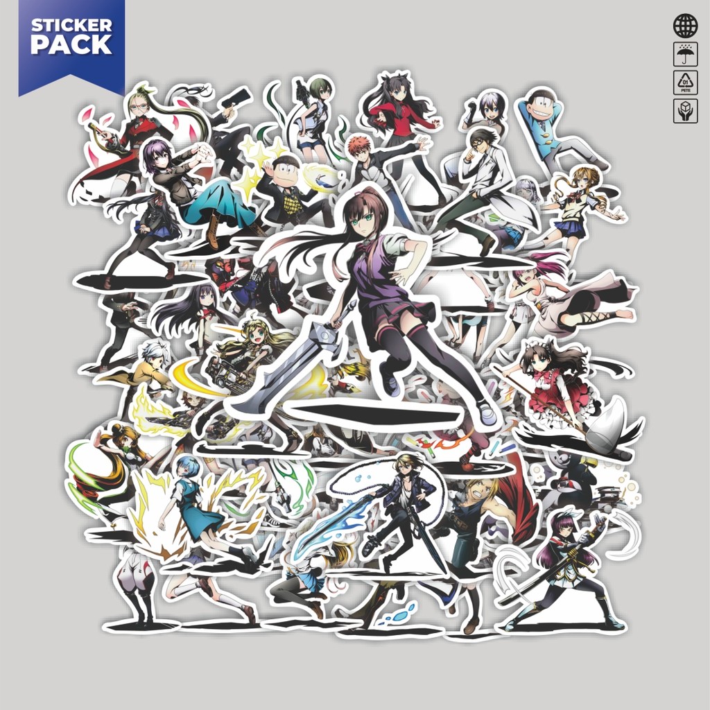 

[100PCS]Stiker Pack Stiker Anime Divine Gate Series Aesthetic Vinyl Anti Air Dekorasi Sticker Laptop Buku Journal Koper Helm Casing HP Gitar Helm Skateboard
