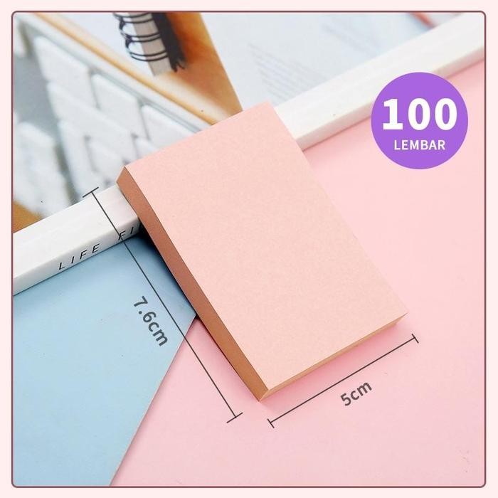 

sticky note 100 lembar/cod sticky note polos/sticky notes morandi color penanda halaman/sticky note transparan - Qiqi Treasure - Kecil-Pink