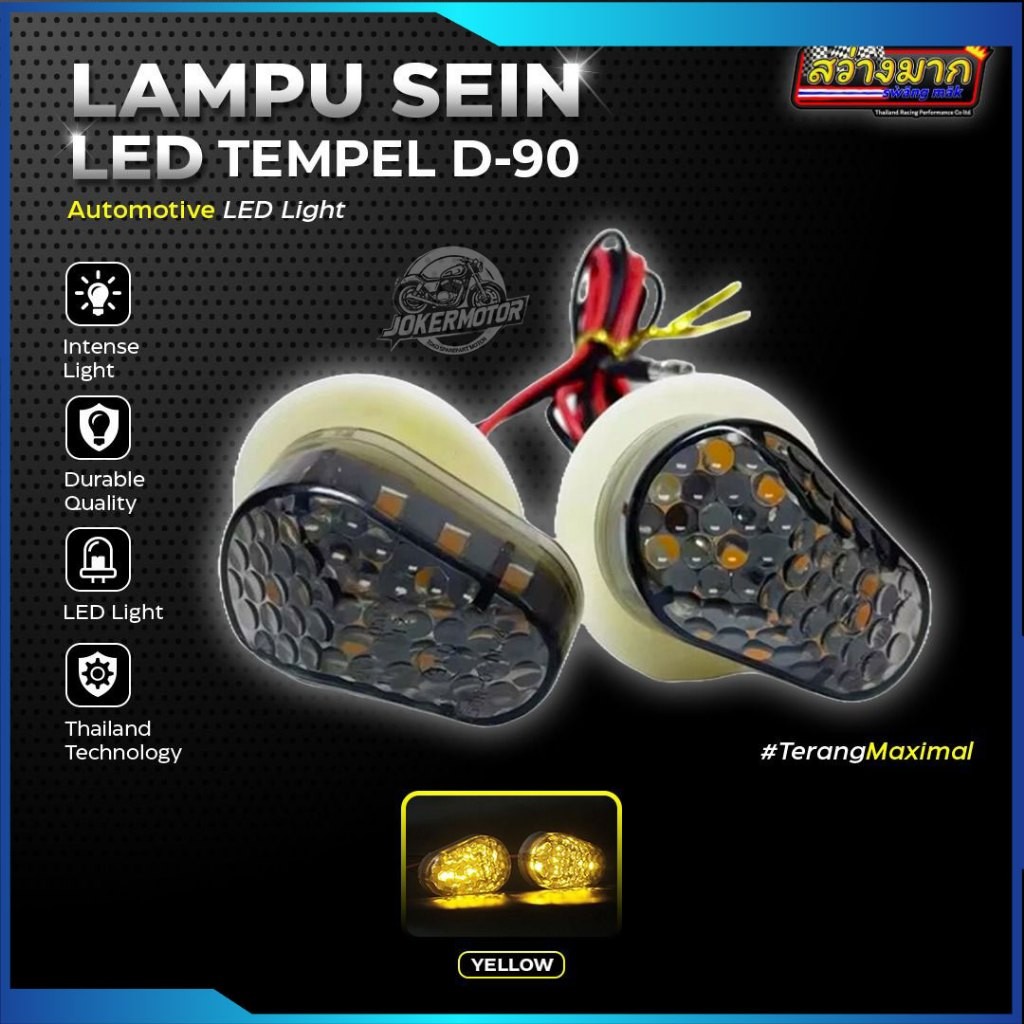 LAMPU SEIN SEN LED TEMPEL KEDIP D-90 1 SEPANG KIRI & KANAN  UNIVERSAL MOTOR ALL- JOKERMOTOR