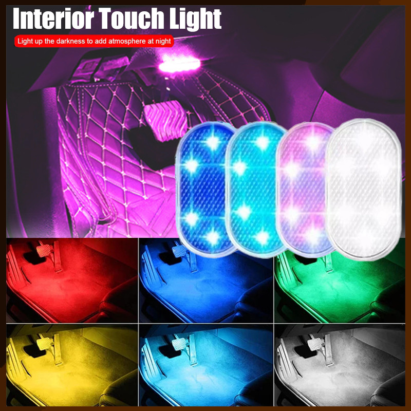 Lampu Sentuh LED Mobil / Lampu Interior Mobil Nirkabel / Lampu Pencahayaan Sekitar Mobil LED/ LLampu