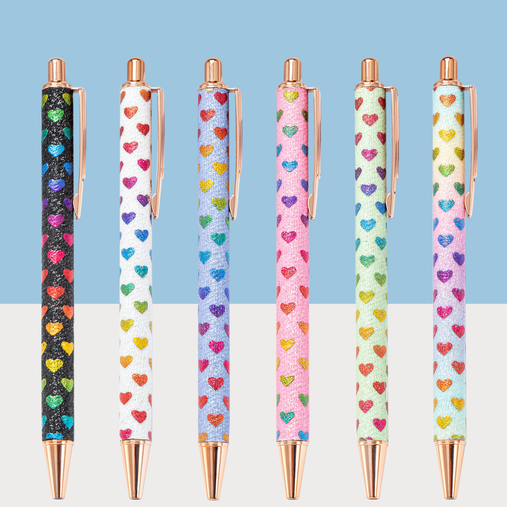 

1-4-5-15 pcs Ballpoint Pen Cute Lips Heart Wedding Rose Gold Metal Stationery School Office Supply High Quality Pens