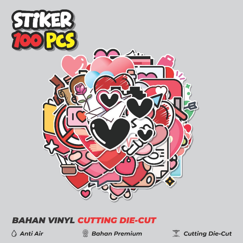 

Terbaru! 50 pcs Stiker Cinta [Love] Dekorasi Lucu Kreatif untuk Notebook, Skateboard, HP