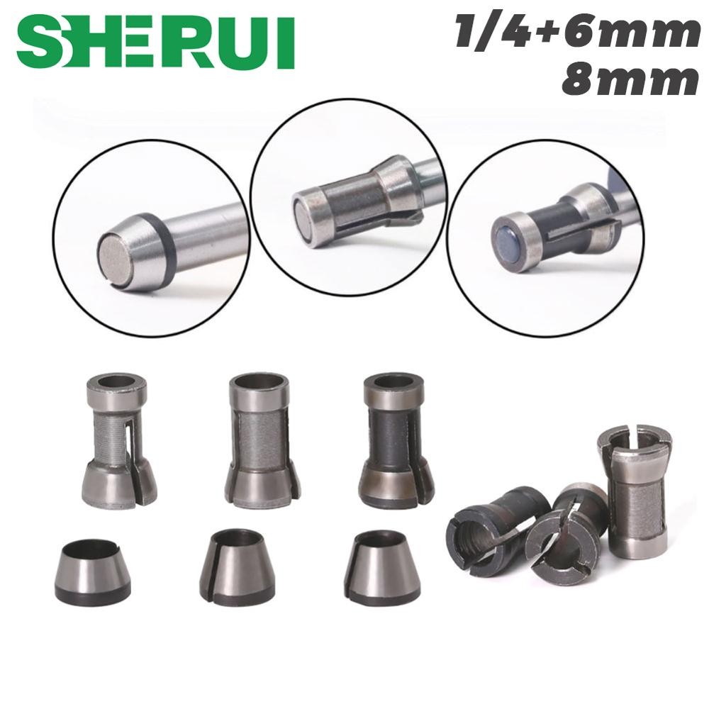 

1pc 3PCS Set collets 6.35mm 8mm 6mm collet chuck Engraving Trimming machine Electr