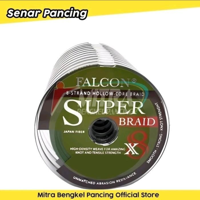 Senar Pancing Falcon Super Braid 100m Pe Connecting Alat Pancing MBP - Pe 0,6