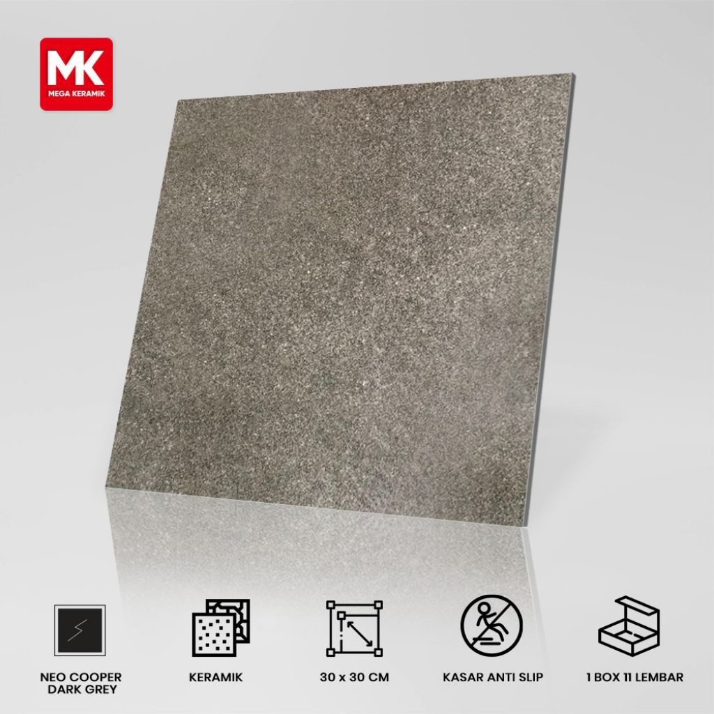 Keramik Lantai Matt Neo Cooper Dark Grey 30x30 Best Seller