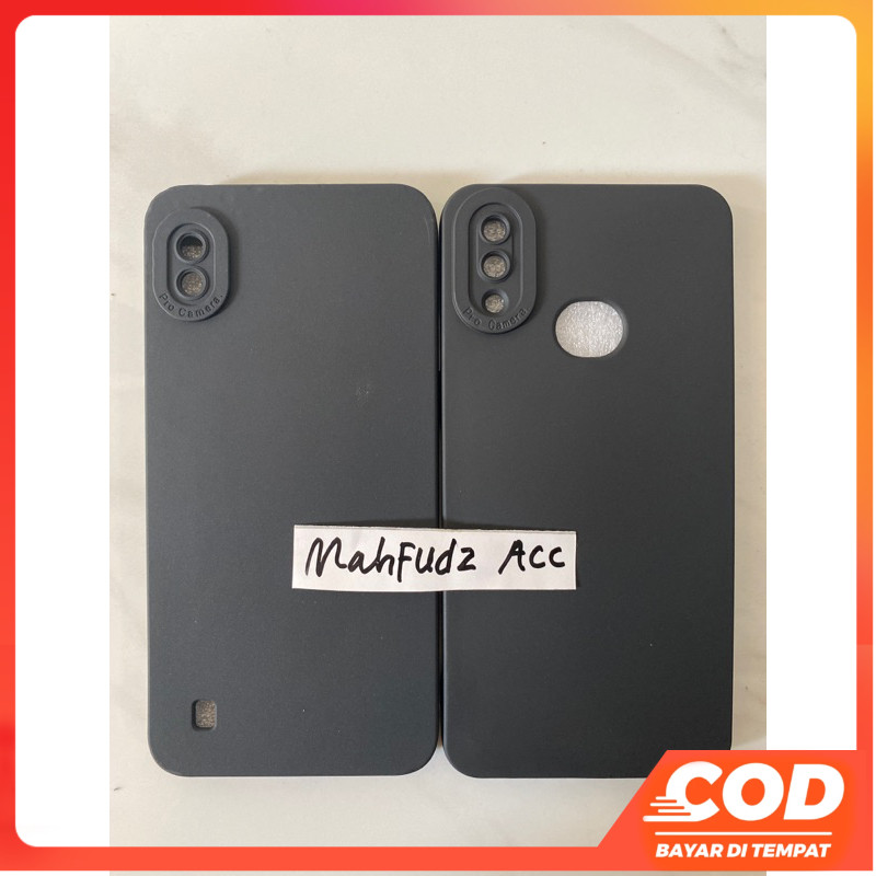 SOFTCASE FULL BLACK SAMSUNG A10/M10/A10S CASE MACARON PRO CAMERA HITAM POLOS - NA