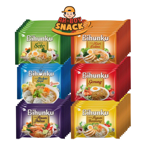 10 PCS - BIHUNKU VARIAN KARI LAKSA, GORENG, SOTO, AYAM BAWANG, ASAM PEDAS -  AHBOY SNACK