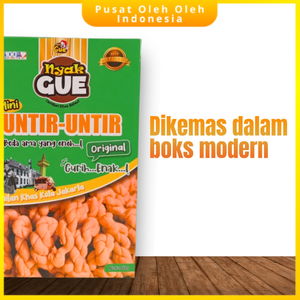 

Untir-untir Kue Khas Betawi Oleh Oleh Jakarta Snack Merk Nyak Gue Renyah