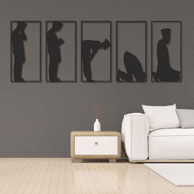 HIASAN dinding 5 Panel Sholat 5 waktu