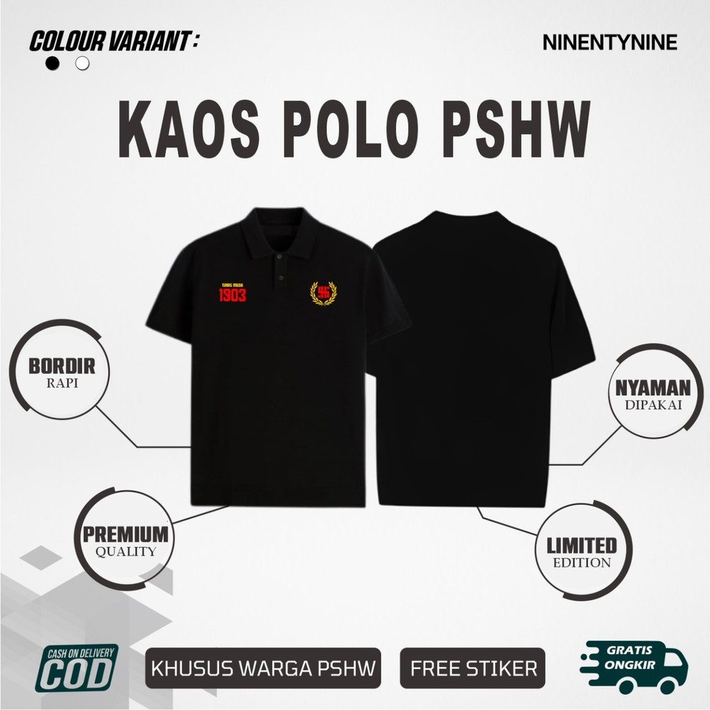 Kaos Polo PSHW Tunas Muda 1903 Sablon Bordir Desain Terbaru By Ninentynine