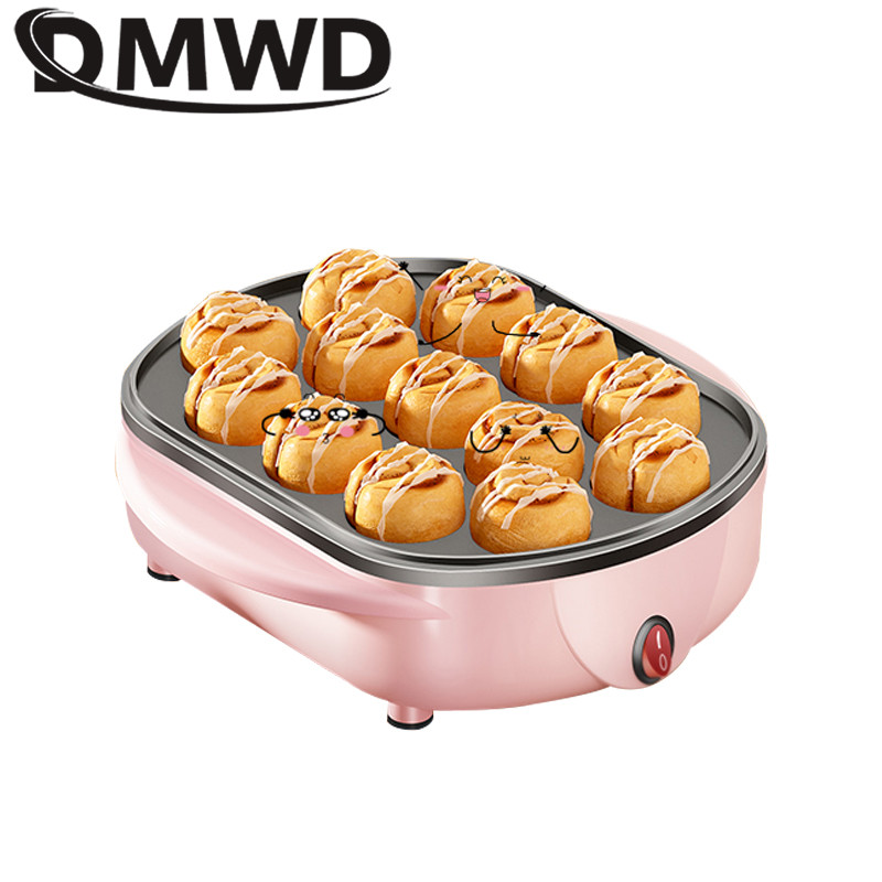 Small Octopus Balls Machine Mini Takoyaki Maker Multifunction Eggs Hamburger Machine Crepe Baking Pa