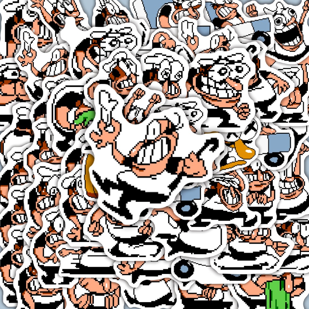 

100PCS Lucu Stiker Pizza T Pepi V6 Stiker Aesthetic Stiker Anti Air Stikers Berperekat Waterproof sticker decal buat Motor Helm Buku Journal Koper Casing HP Laptop Botol Minum Hadiah anak