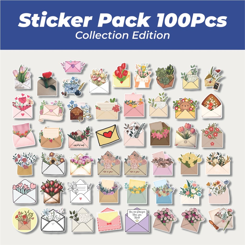 

Hot Stiker Envelope Flowers [Bunga Amplop] Lucu Anti Air Stikers Berperekat Waterproof Sticker Decal Buat Motor Helm Buku Journal Koper Casing HP Laptop Botol Minum