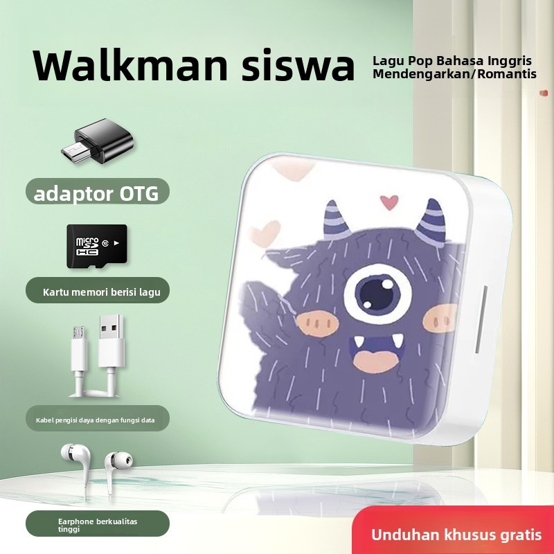 Pemutar MP3 Eksternal untuk Siswa untuk Mendengarkan Musik Pemutar Mini Portabel untuk Siswa SMA Men