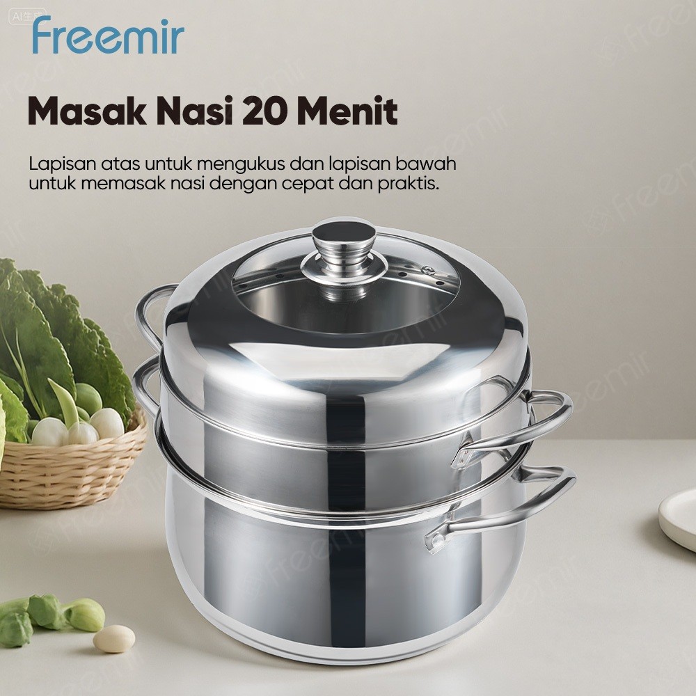 Special freemir Panci Kukus Rebus 2 Susun Masak Nasi 20 Menit Lebih Cepat  Stainless Steel panci kuk