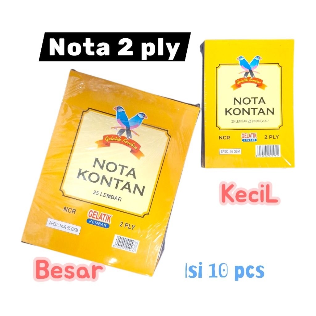 NCR-Nota kontan 2 ply Gelatik Kembar/Buku nota kontan murah/Nota kwitansi 2 ply GK