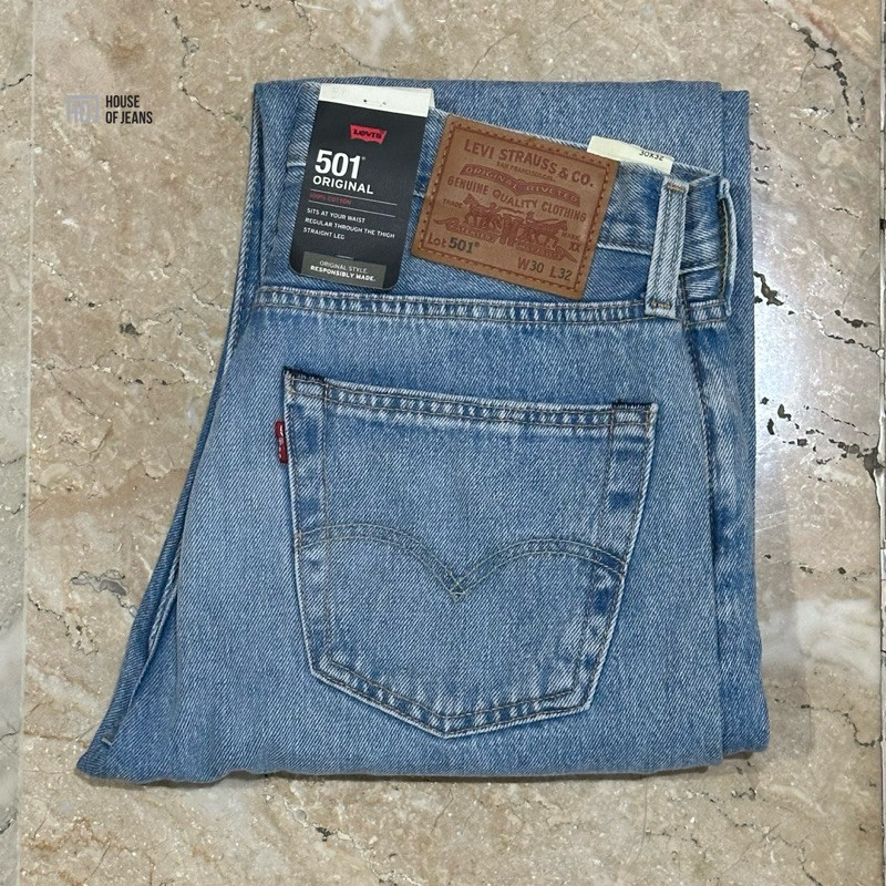Celana Jeans Pria 501 Original Fit Light Blue 501-3410