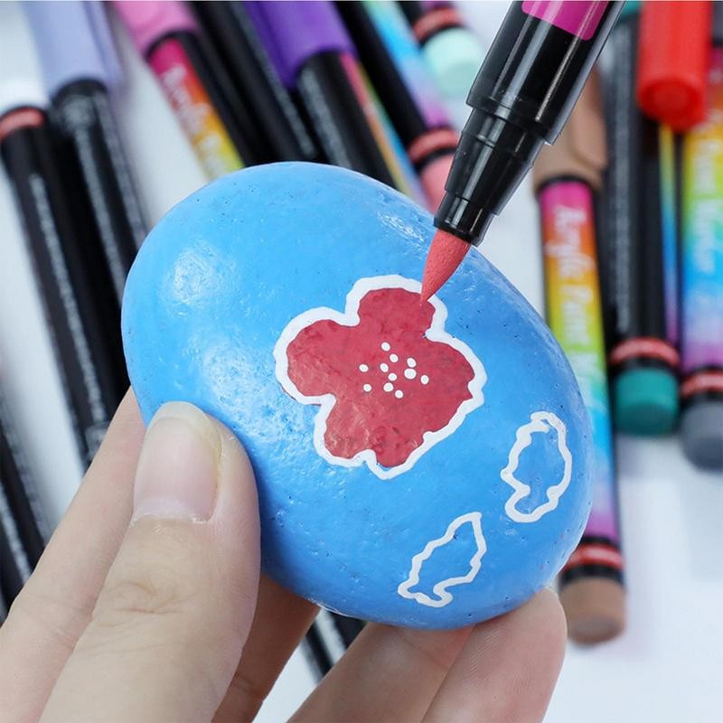 

12 Colors Acrylic Marker Rock Painting Set For Kids Stone Paint Pens Set Ceramic For Rock Painting Ceramic Wood Glass