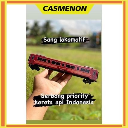 Kereta Api Gerbong PRIORITY KAI Mainan kereta Api Indonesia,satu buah