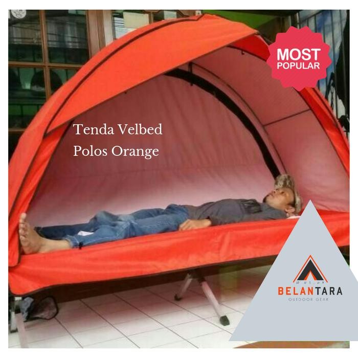 PROMO  Tenda Velbed Orange Polos taslan bening tendanya saja tent 1 person Hujan Camping Outdoor