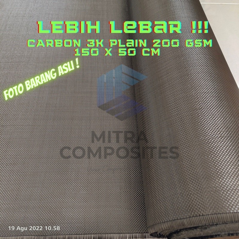 AutoEx Gear Store Serat Karbon Cabon Asli Not Kevlar Fiber Fabric 3k Plain Weave 200gsm