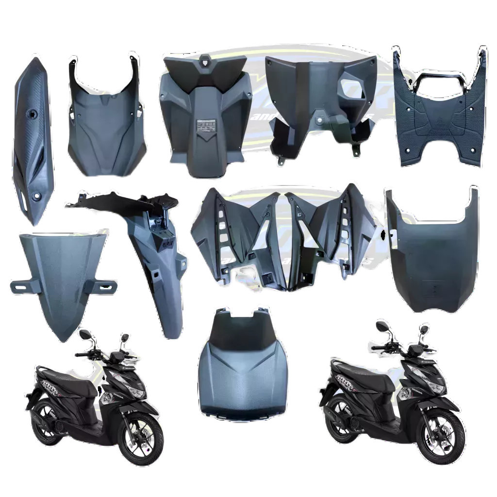 TOP 1 Cover Body Full Kasar Set Honda Beat Street Non Charger+tameng knalpot 2020 2021 2022 2023 / B