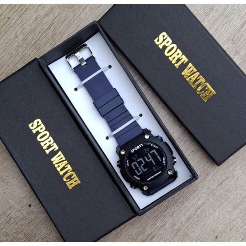 [𝗡𝗼𝘂𝗿𝗮] Jam Tangan Digital Pria Sporty  free box keren dan Kekinian