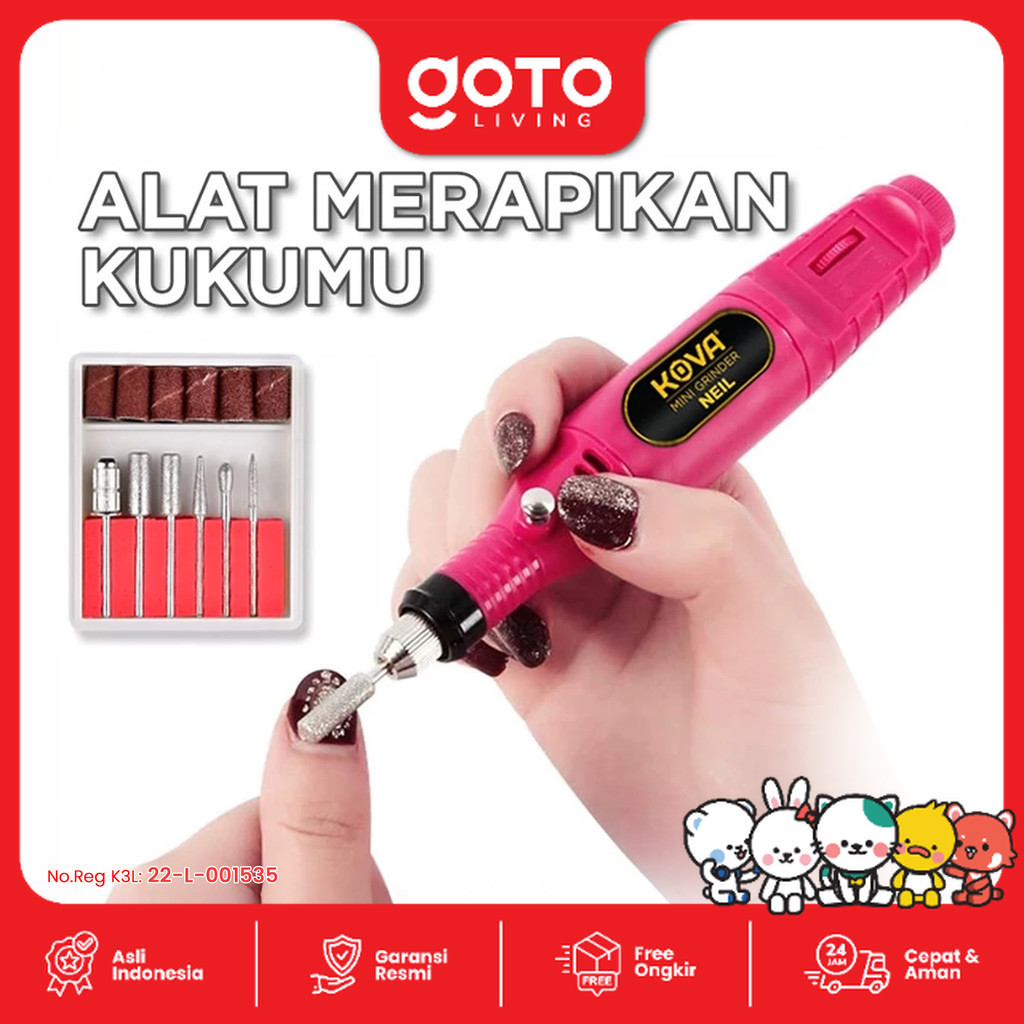 Kova Neil Mesin Bor Mini Gerinda Alat Kikir Ukir Manicure Kuku Art Pen