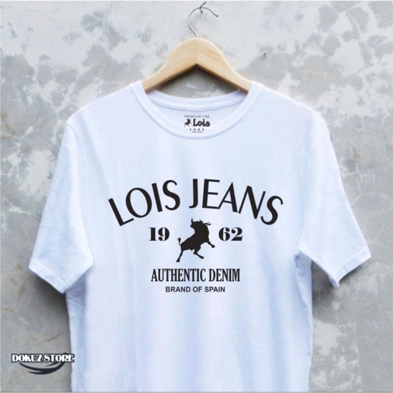 Kaos Brand Branded 100% Distro Dewasa Keren Jumbo Big Size Pria Wanita Cowok Cewek Lois Jeans COD