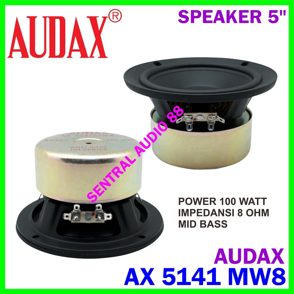 Speaker 5 inch Audax AX 5141 MW8 Mid Bass Speake Low Mid AX5141 JM Series 5" 5in Original