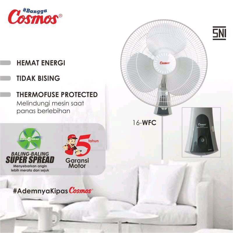 Cosmos 16 Wfc Kipas Angin Dinding 16 Inch Cosmos 16Wfc Wall Fan Jaring Besi 16Inci Cosmos 16 Wfc