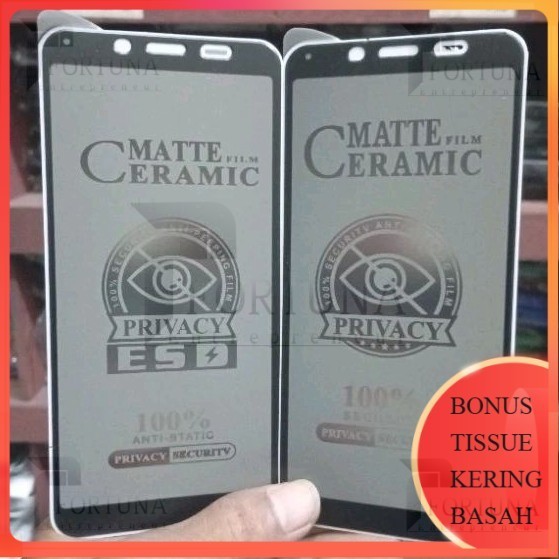 TG Ceramic Anti Spy Privacy Redmi 6A Tempered Glass  Glare Full Screen Protector