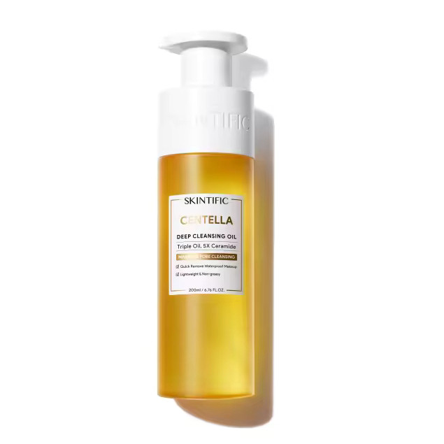 SKINTIFIC Centella Deep Cleansing Oil 200 ml | Oil Cleanser Pembersih Wajah Penghapus Make Up