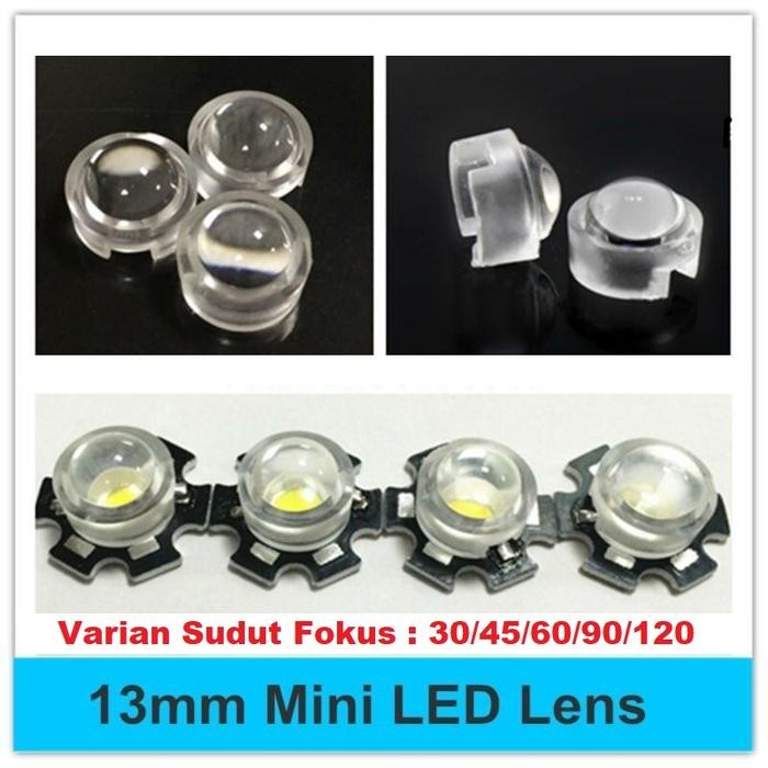 Lensa Convex Mini +Housing 13mm HPL LED Lens Sorot 30 45 60 90 120 - 30 derajat