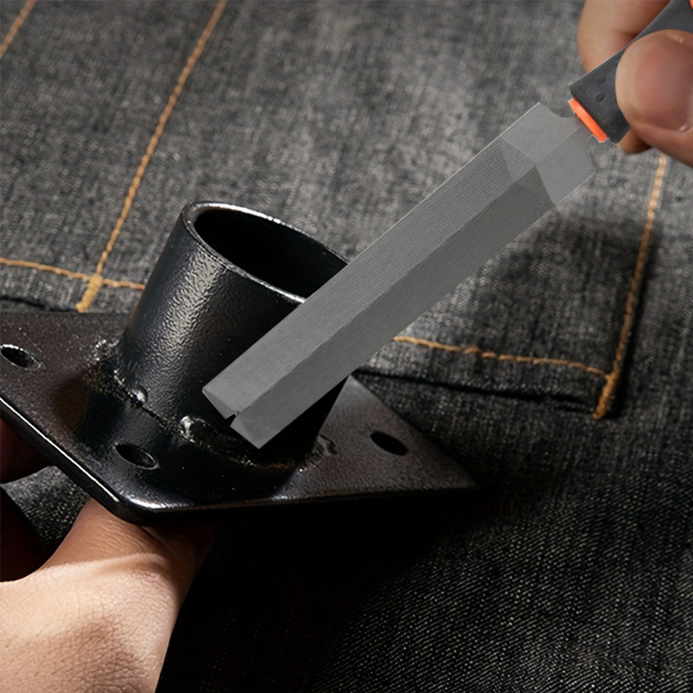 Kikir Kayu Besi Baja Gagang Karet 10inch, Kikir Plat/Bulat/Setengah Bulat