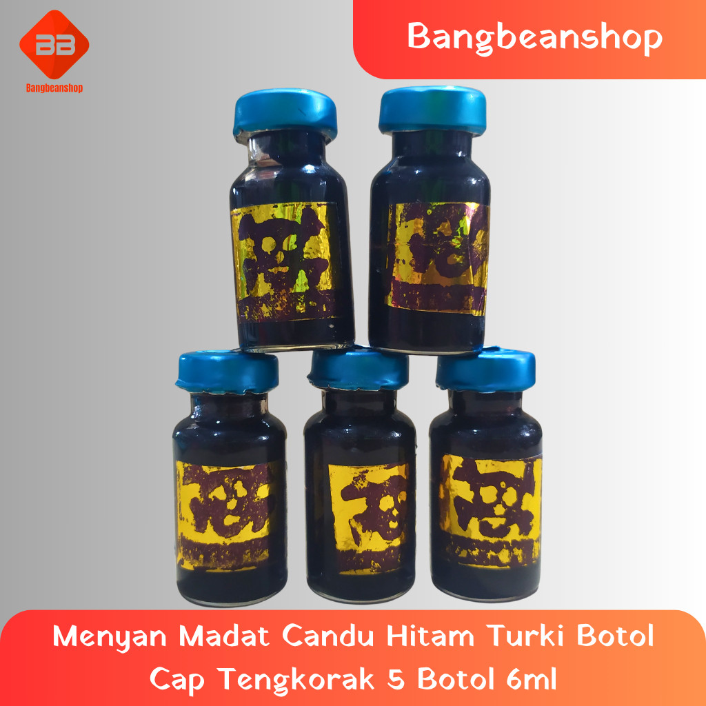 Menyan Madat Candu Hitam Turki Botol Cap Tengkorak (5 botol)