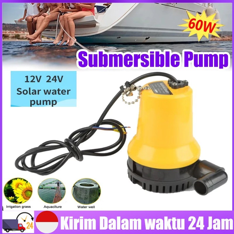 [Ready ya,COD] NEW COD Pompa Air Aki Celup DC 12 Volt Sumur Kolam Aquarium Otomatis Submersible Wate