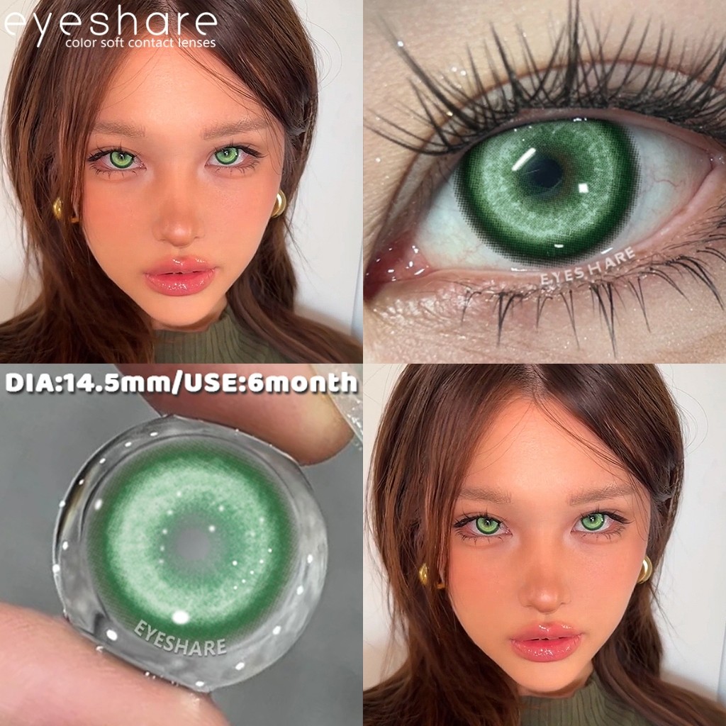 [COD] Softlens Eyeshare 2 pcs RHINE Hijau Cosplay Anime Halloween Lensa Kontak Warna Lensa Kontak Me