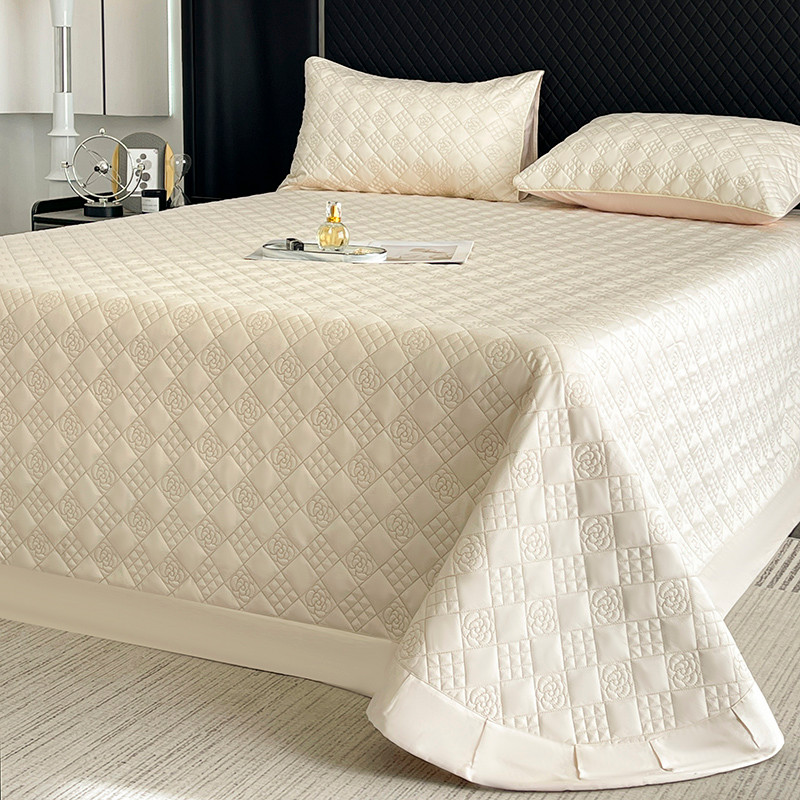 600TC Egyptian Cotton Quilted Bedspread Or With Elastic Band Bed Sheet, Bed Cover, Mattress Cover, B