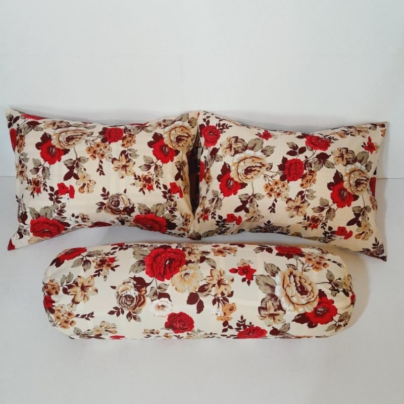 Sarung Bantal Set 3 in 1 polos tak pake Rempel motif