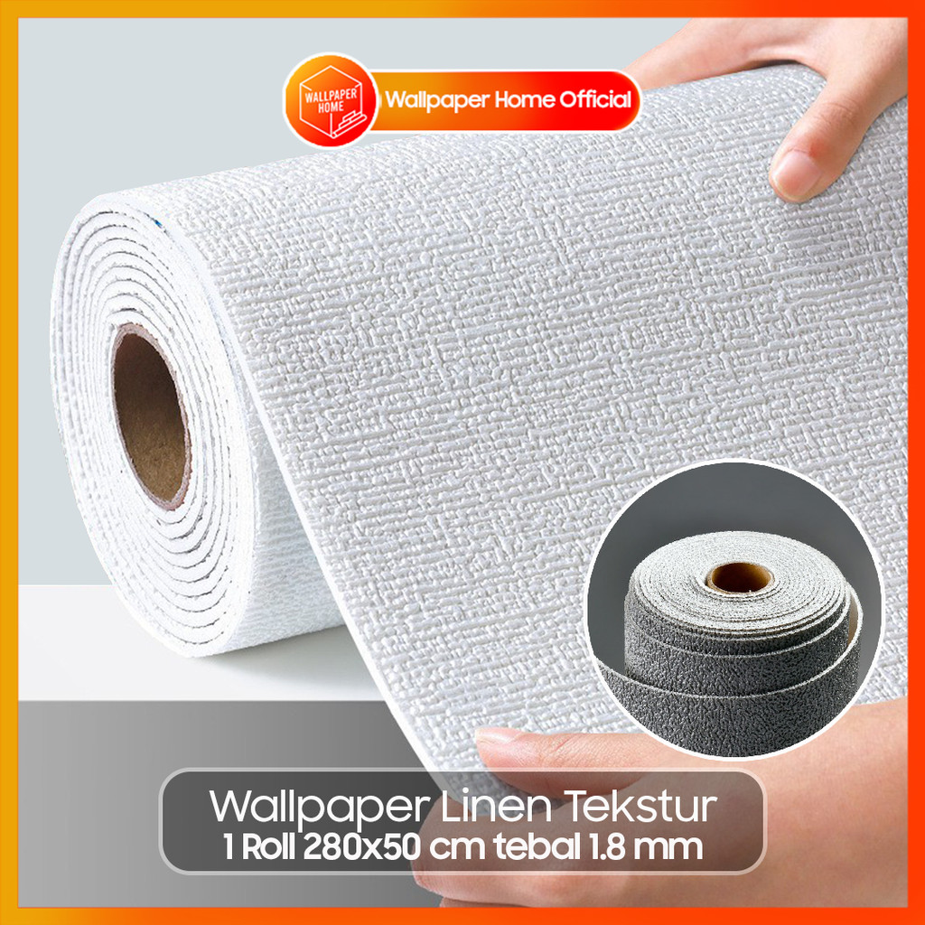 Wallpaper Linen Roll | Wallpaper Dinding | Dekorasi Kamar | Sticker dinding | Wallpaper Coral A12