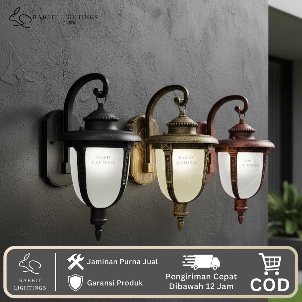 RABBIT Lampu Dinding Outdoor dan Pillar Waterproof Model Klasik 5031