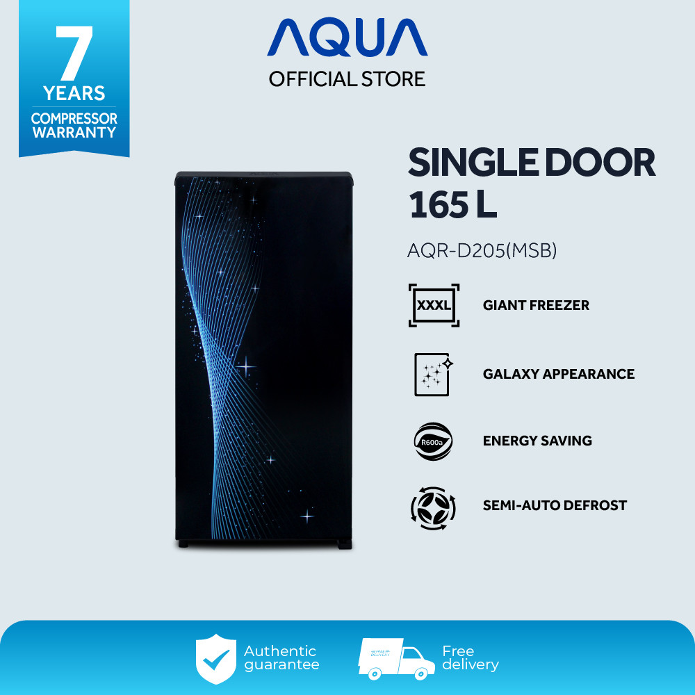 AQUA Elektronik AQR-D205(MSB) 1Door 165 L [Star Sky Blue] - Giant Freezer - Environmental Friendly -