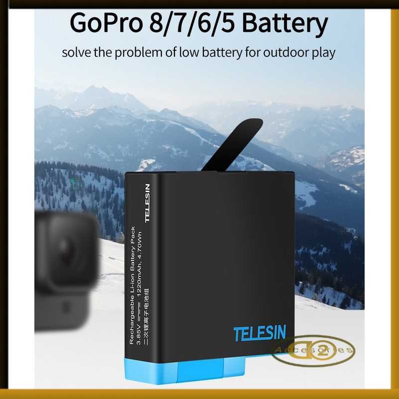 Arsyl Mart Telesin Baterai Gopro Hero 8 7 6 5 1220Mah - Gp-Btr-502 Aksesoris Elektronik