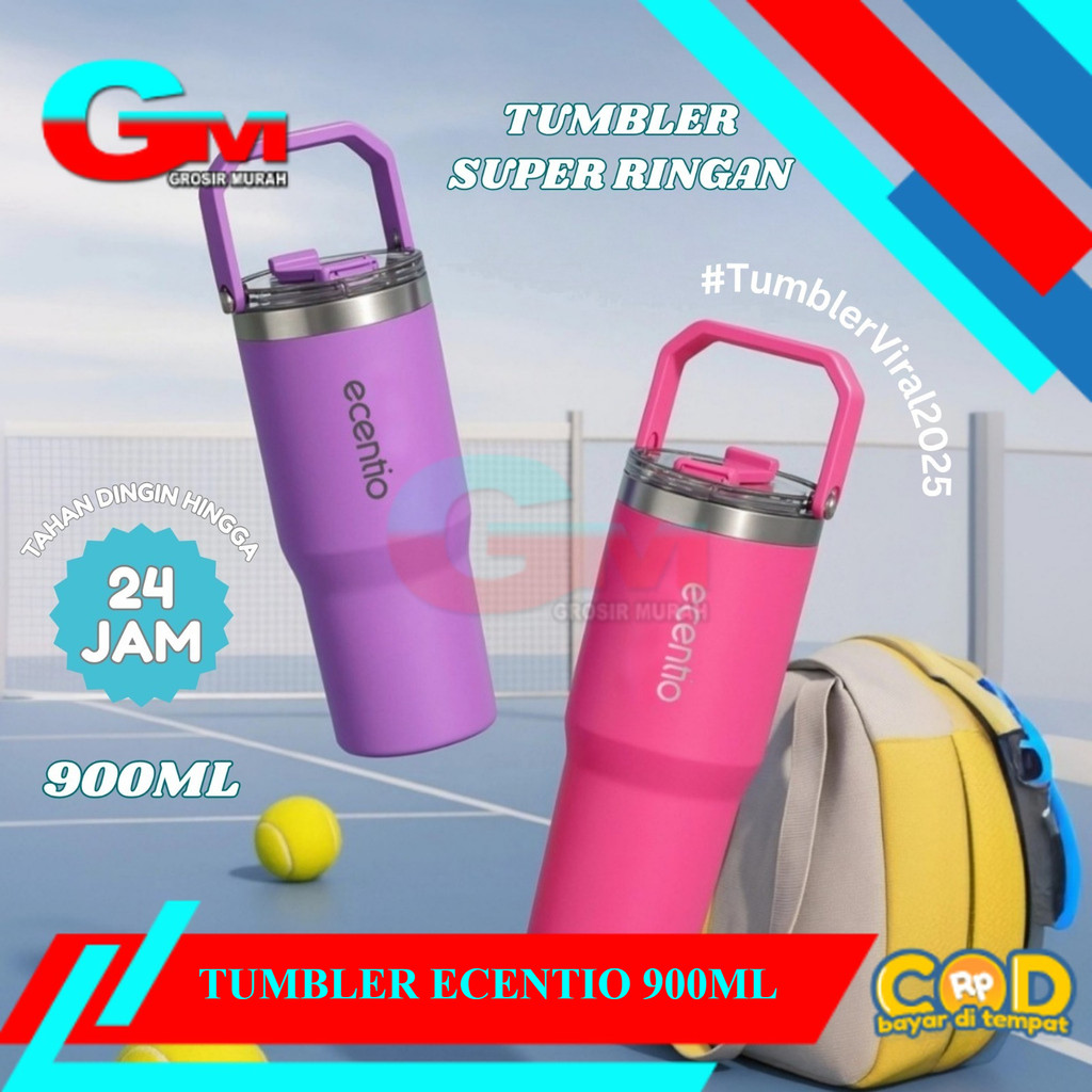 ECENTIO Tumbler Handle Viral 900ML/Tumbler Vacuum Stainless